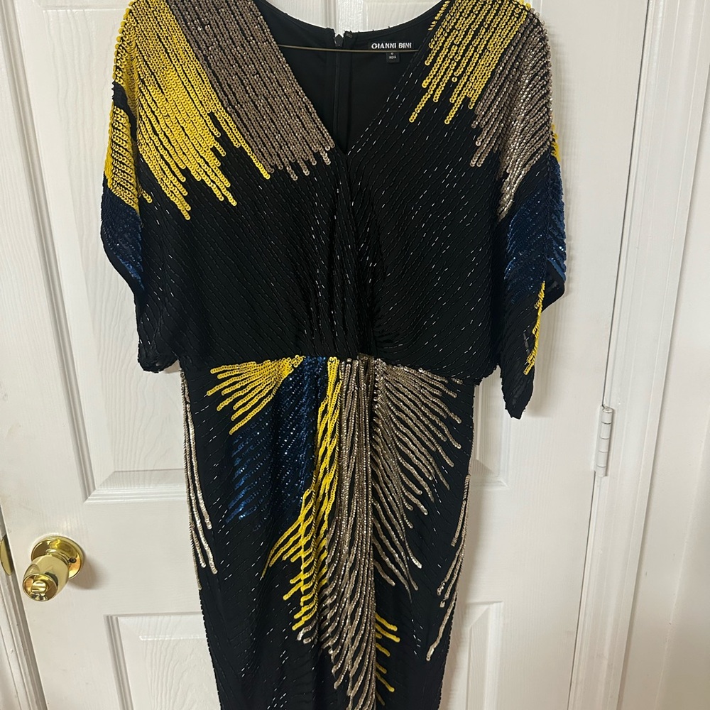 Chanel Blue and Yellow Sequin Dress